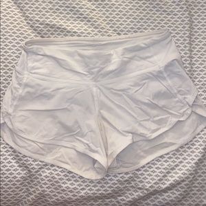 White lululemon speed shorts